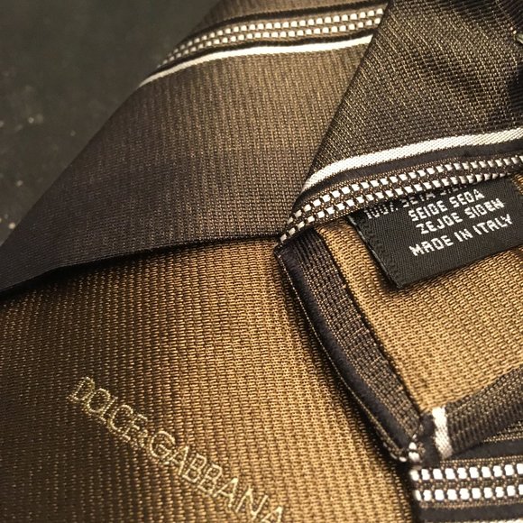 Dolce & Gabbana Forest Green Stripe Tie Shiny - Picture 3 of 4